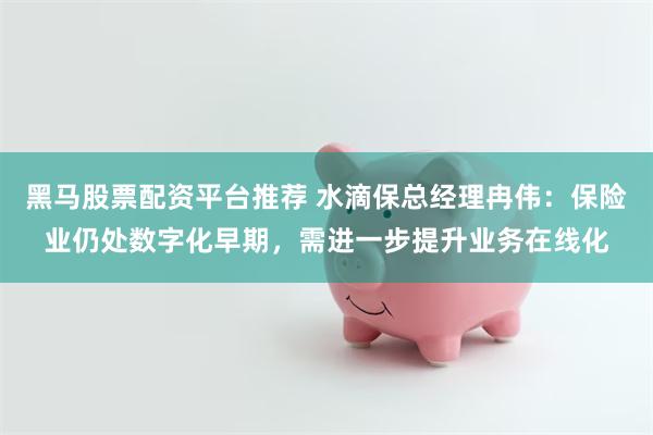黑马股票配资平台推荐 水滴保总经理冉伟：保险业仍处数字化早期，需进一步提升业务在线化