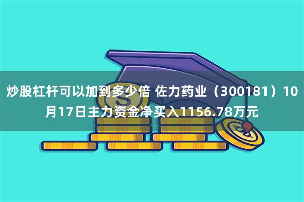 炒股杠杆可以加到多少倍 佐力药业（300181）10月17日主力资金净买入1156.78万元