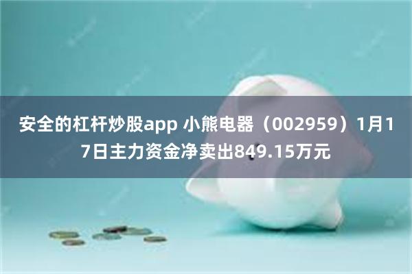 安全的杠杆炒股app 小熊电器（002959）1月17日主力资金净卖出849.15万元