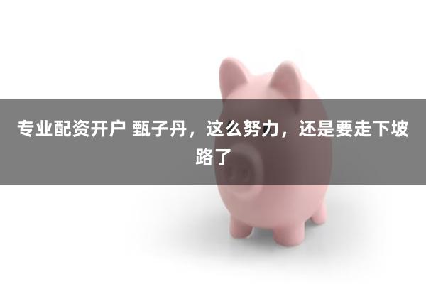 专业配资开户 甄子丹，这么努力，还是要走下坡路了