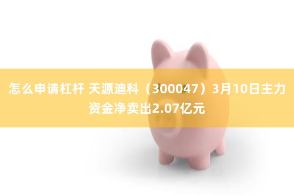怎么申请杠杆 天源迪科（300047）3月10日主力资金净卖