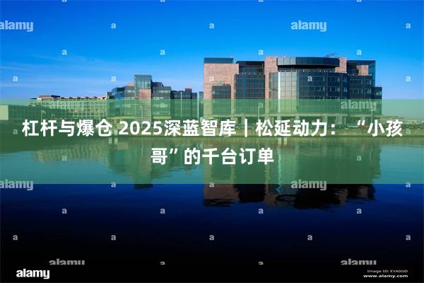 杠杆与爆仓 2025深蓝智库｜松延动力： “小孩哥”的千台订
