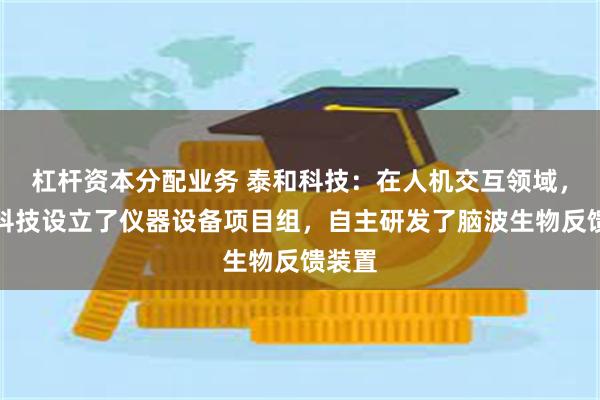 杠杆资本分配业务 泰和科技：在人机交互领域，泰和科技设立了仪